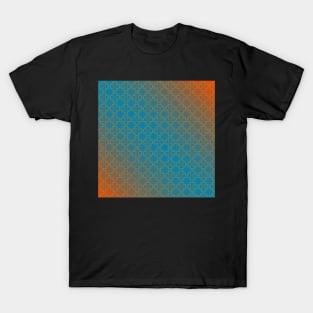 Blue and orange colorful floral pattern T-Shirt